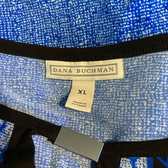 Dana Buchman Blue And Black Keyhole Blouse - Picture 2 of 5